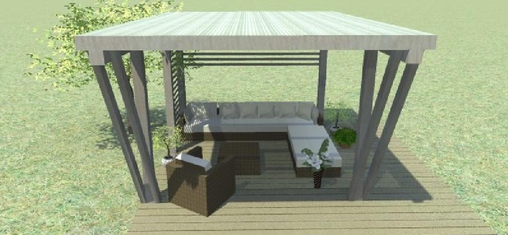 dřevěná pergola- grilování