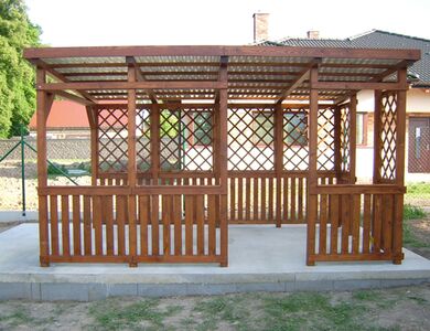 Zahradní pergola v zahradě - Dřevěné pergoly Vetas