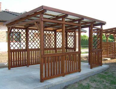 Zahradní pergola s dřevěnou sítí - Pergoly ze dřeva Vetas