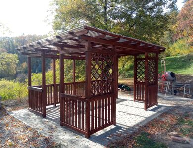 Zastřešená dřevěná pergola | Zahradní pergoly