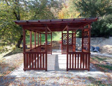 Zahradní zastřešená dřevěná pergola | Zahradní pergoly