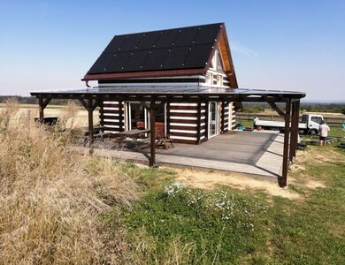 Moderní zastřešená dřevěná pergola | Zahradní pergoly