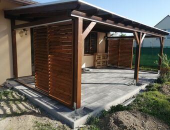 Zastřešení terasy samonosné | Moderní dřevěné zastřešení teras
