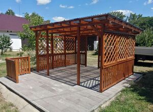 Dřevěné zahradní pergoly a krytá posezení | Zahradní pergoly a krytá posezení