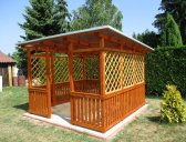 obr.12 - s mřížkami a krytinou komůrkový polykarb. | Pergola Hobby zastřešená 3x3 m