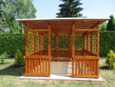 obr. 13 - s mřížkami a krytinou komůrkový polykarb. | Pergola Hobby zastřešená 3x3 m