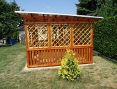 obr. 14. - s mřížkami a krytinou komůrkový polykarb. | Pergola Hobby zastřešená 3x3 m