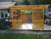 obr. 8 - pergola Hobby zastřešená u chaty | Pergola Hobby zastřešená 3x3 m