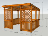 obr. 1 - Základní provedení + koty | Zastřešená pergola 3x2,5m