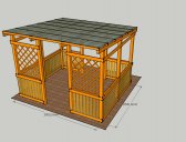 obr. 2 - Základní provedení + koty | Zastřešená pergola 3x2,5m