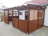 Zastřešená pergola - spodní plná výplň | Zastřešená pergola 4x2,5m