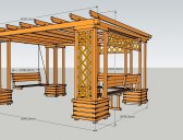 obr. 1 - Nákres a koty | Pergola Pohoda s houpačkou