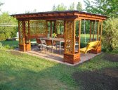 Pergola Pohoda s velkou mřížkou | Pergola Pohoda s houpačkou a krytinou