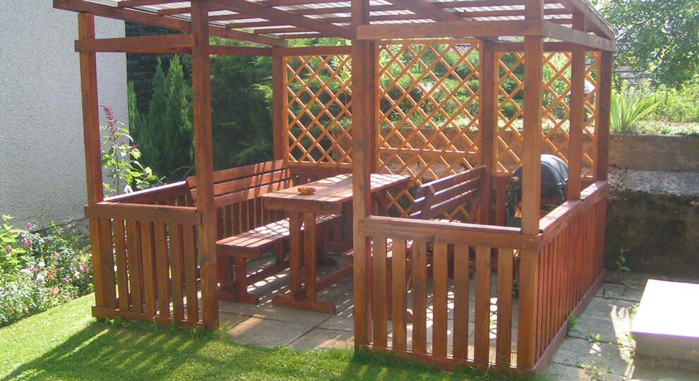 Zastřešená pergola 3x2,5m, sleva 1/2 ceny za nátěr