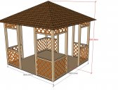 obr. 1 - základní provedení | Zahradní altán mřížkový 3x3m